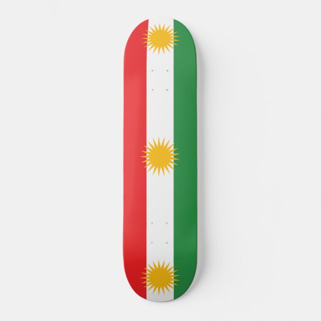 Flagga Kurdistan Mini Skateboard Bräda 18,5 Cm (Framsida)
