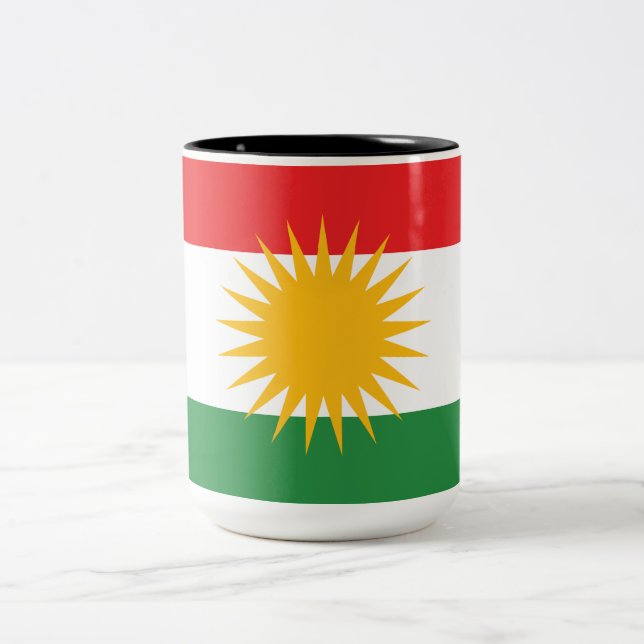 Flagga Kurdistan Två-Tonad Mugg (Center)
