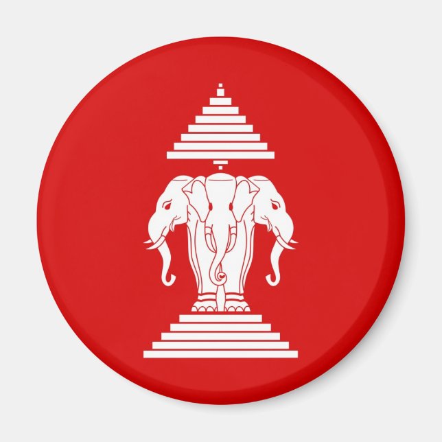 Flagga Laos (1952-1975) - ທຸ ງ ຊ ດ ລ າ Magnet (Framsidan)