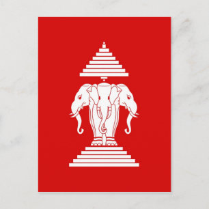 Flagga Laos (1952-1975) - ທຸ ງ ຊ ດ ລ າ Vykort