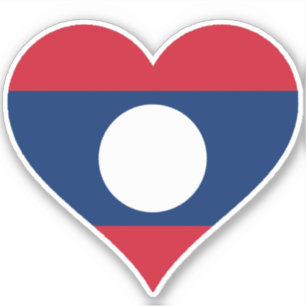 Flagga Laos Heart Klistermärken