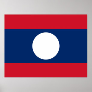 Flagga Laos Poster