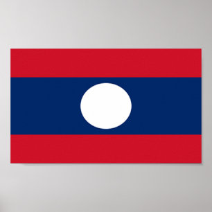 Flagga Laos Poster