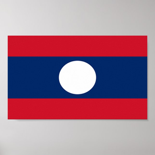 Flagga Laos Poster (Framsidan)