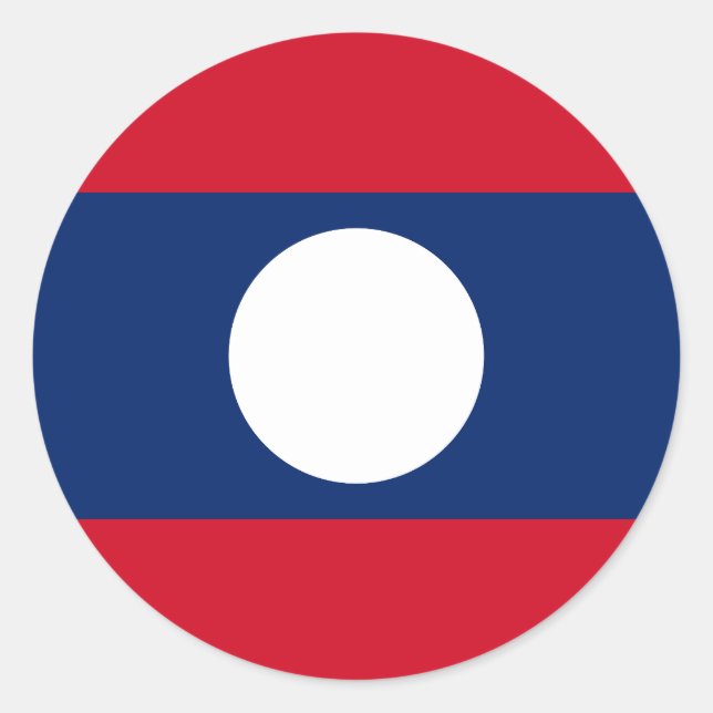 Flagga Laos Runt Klistermärke (Framsida)