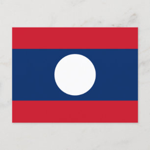 Flagga Laos Vykort