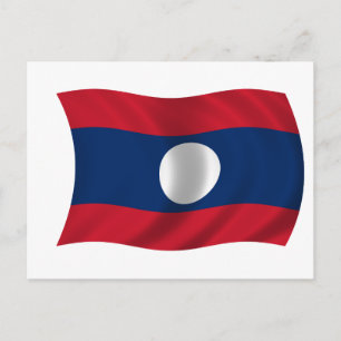 Flagga Laos Vykort