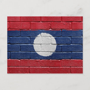 Flagga Laos Vykort