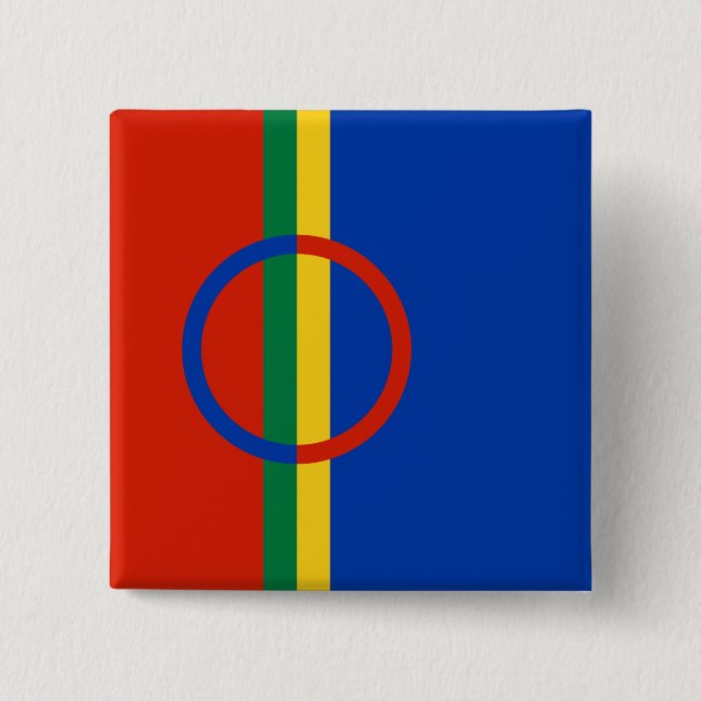 Flagga Lappland (jul) (Sami) (Laplander) Knapp (Framsida)