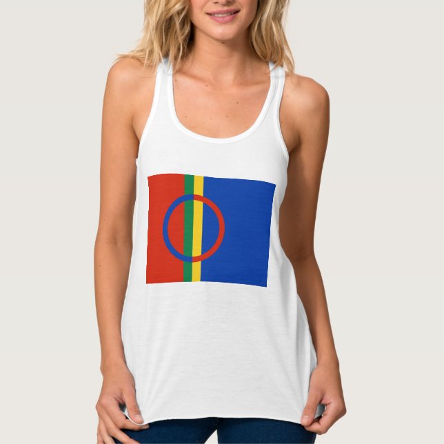 Flagga Lappland (jul) (Sami) (Laplander) Linne Med Racerback (Framsida)