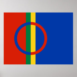 Flagga Lappland (jul) (Sami) (Laplander) Poster