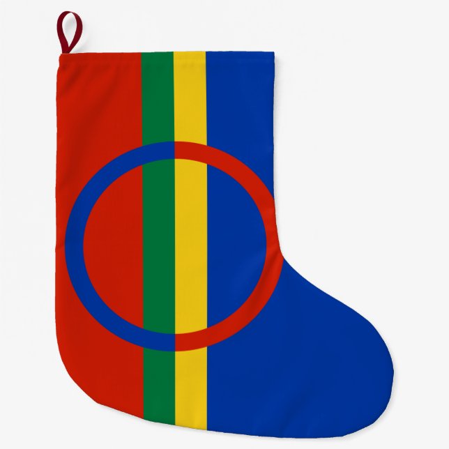 Flagga Lappland (jul) (Sami) (Laplander) Stor Julstrumpa (Framsidan)