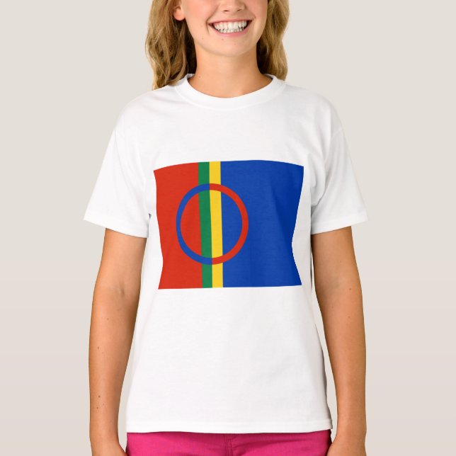 Flagga Lappland (jul) (Sami) (Laplander) T Shirt (Framsida)