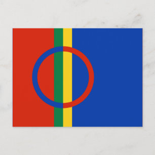 Flagga Lappland (jul) (Sami) (Laplander) Vykort