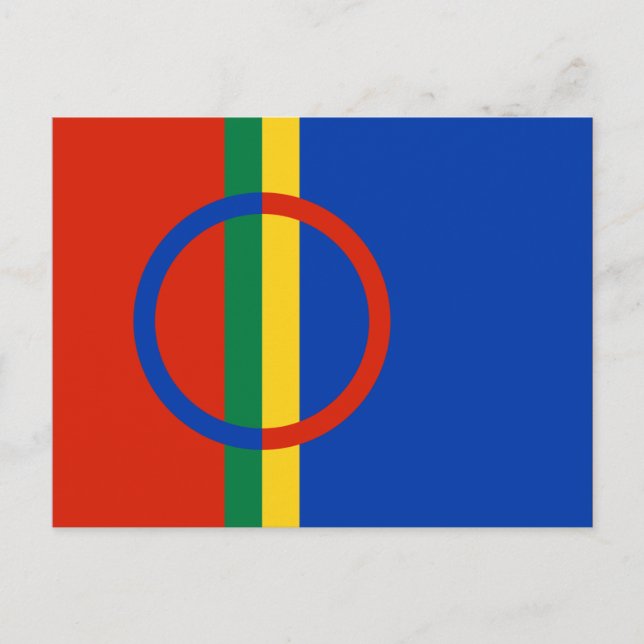 Flagga Lappland (jul) (Sami) (Laplander) Vykort (Framsida)