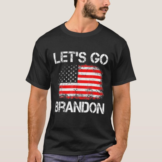 Flagga Låt oss Go Brandon Konservativ Anti Liberal T Shirt (Framsida)
