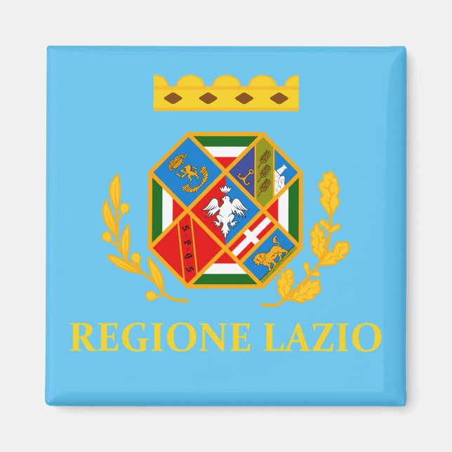 Flagga Lazio (Italien) Magnet (Framsidan)
