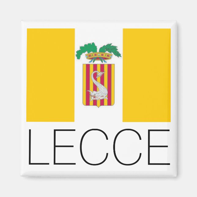 Flagga Lecce, Apulien (Italien) Magnet (Framsidan)