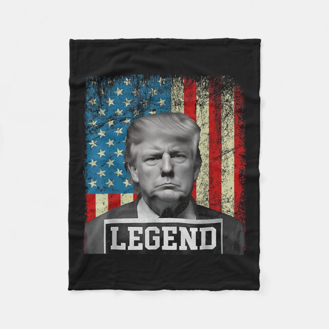 Flagga Legend Trump Mugg Shot 2024 President Wonen Fleecefilt (Framsidan)