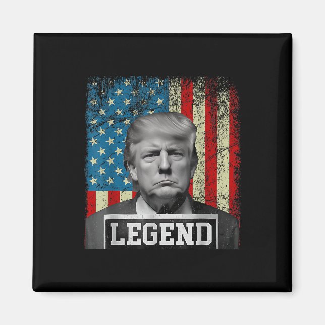 Flagga Legend Trump Mugg Shot 2024 President Wonen Magnet (Framsidan)