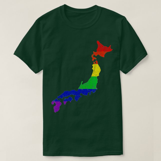 Flagga LGB-stöd för Gay pride Regnbåge i Karta T Shirt (Design framsida)