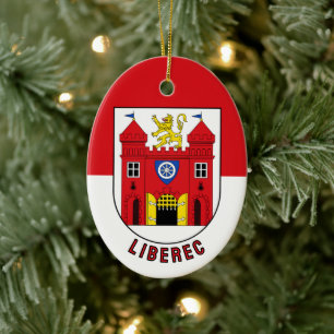 Flagga Liberec, Tjeckien Julgransprydnad Keramik