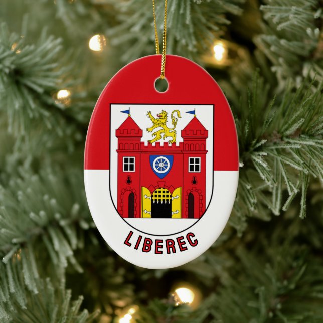 Flagga Liberec, Tjeckien Julgransprydnad Keramik (Träd)