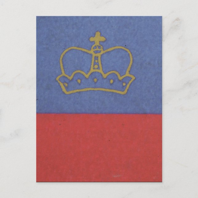flagga liechtenstein krona vykort (Framsida)