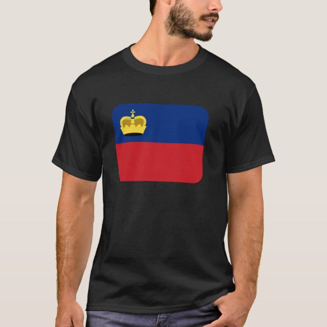Flagga Liechtenstein T Shirt (Framsida)