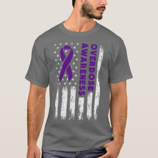 Flagga Lila av överdosering Ribbon Addence Reg. T Shirt