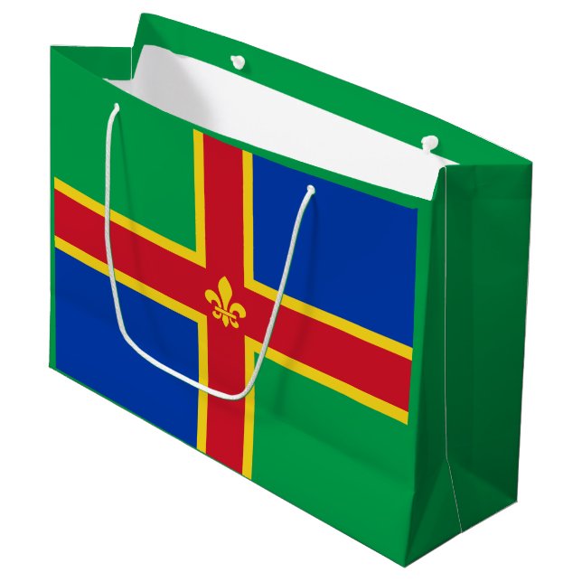 Flagga Lincolnshire Stor Presentpåse (Framsidan Vinklad)