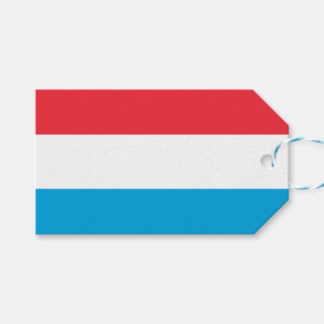 Flagga Luxemburg Presentetikett (Framsidan (Horisontell))