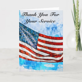 Flagga lycklig Veteran Day Watercolor America Tack Kort
