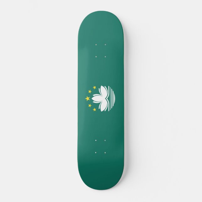 Flagga Macau (Kina) Mini Skateboard Bräda 18,5 Cm (Framsida)