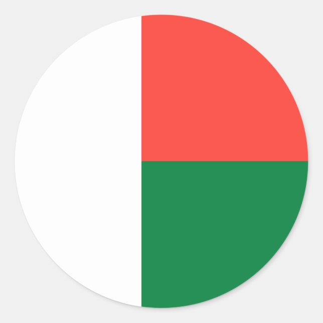 Flagga Madagaskar Runt Klistermärke (Framsida)