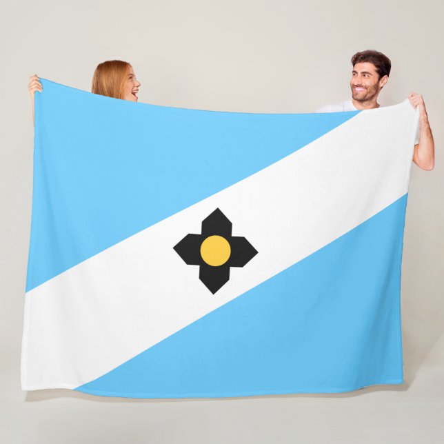 Flagga Madison (Wisconsin) Fleecefilt (På plats)