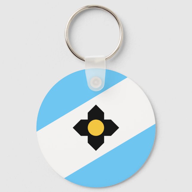 Flagga Madison, Wisconsin Keychain Nyckelring (Framsida)