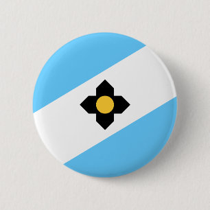 Flagga Madison, Wisconsin Pinback Button Knapp