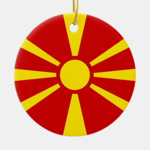 Flagga Makedonien Julgransprydnad Keramik