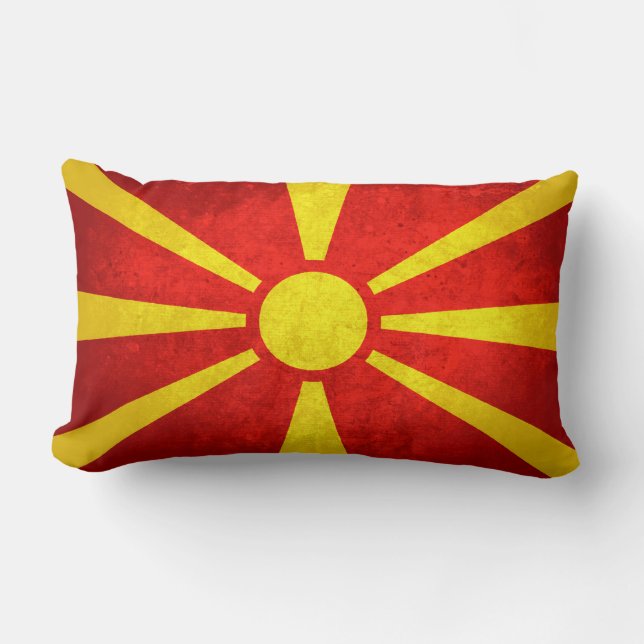 Flagga Makedonien Lumbarkudde (Framsida)