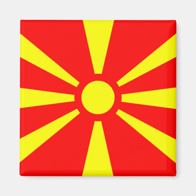 Flagga Makedonien Magnet (Framsidan)