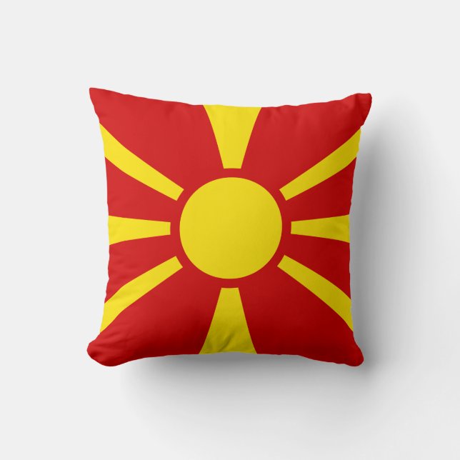 Flagga Makedonien (Makedonien) Kudde (Framsida)