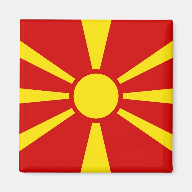 Flagga Makedonien (Makedonien) Magnet (Framsidan)