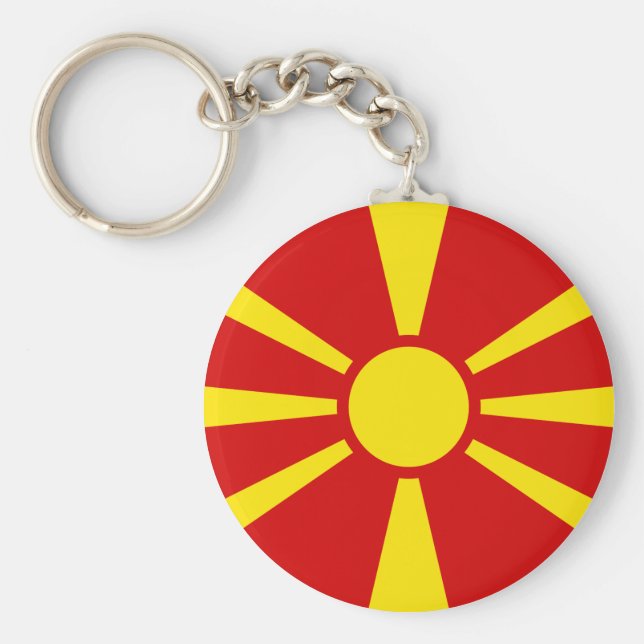 Flagga Makedonien (Makedonien) Nyckelring (Framsidan)
