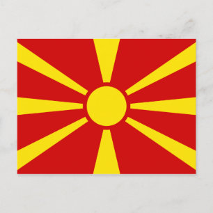Flagga Makedonien (Makedonien) Vykort