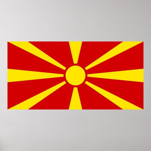 Flagga Makedonien Poster (Framsidan)