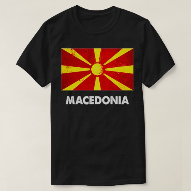 Flagga Makedonien T Shirt (Design framsida)