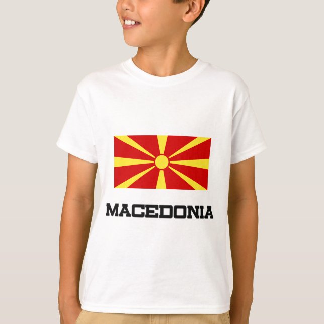 Flagga Makedonien T Shirt (Framsida)