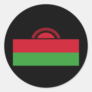 Flagga Malawi Runt Klistermärke