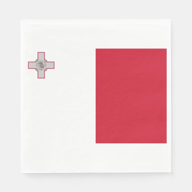 Flagga Malta Pappersservett (Framsidan)